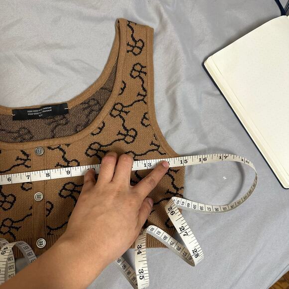 ROKH Logo Crop Tank Bra Top Size Large Brown Black - Picture 10 of 11